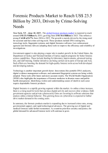 Forensic Products Market Analysis & Trends to 2033