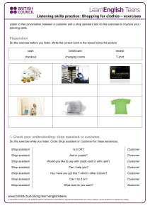 Shopping for Clothes: Listening Skills Practice