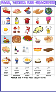 Food & Drink Matching Worksheet for Kids