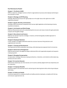 HRM Key Takeaways: Chapter Summaries