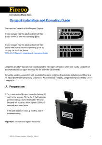 Dorgard Installation & Operating Guide