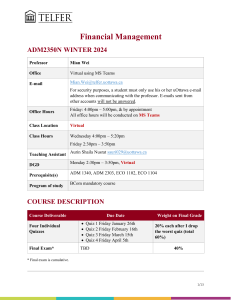 Financial Management Course Outline - University of Ottawa