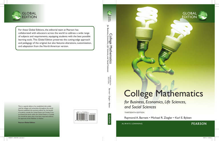 College Mathematics Textbook: Business, Economics, Sciences