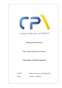 Plan de Mantenimiento de Lavadora: Proyecto de Rob&oacute;tica Industrial