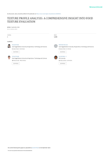 Texture Profile Analysis: Food Texture Evaluation