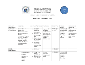 Brigada Eskwela 2025 Plan - Ciriaco C. Godoy Elementary School