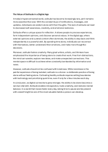 Solitude in the Digital Age: Value & Benefits