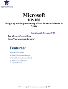 DP-100 Exam Questions & Answers: Azure Data Science