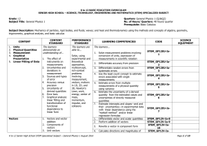 General Physics 1 STEM Curriculum Guide - K to 12 Grade 12