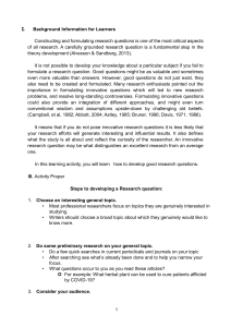 Developing Research Questions: A Learning Activity