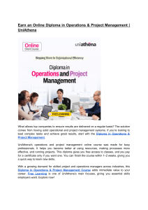 Online Diploma in Operations & Project Management
