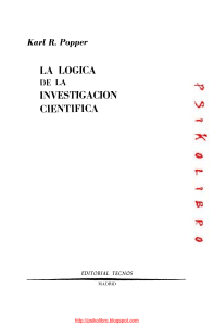 La L&oacute;gica de la Investigaci&oacute;n Cient&iacute;fica - Karl Popper