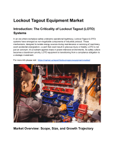 Lockout Tagout Equipment Market Analysis & Growth Forecast