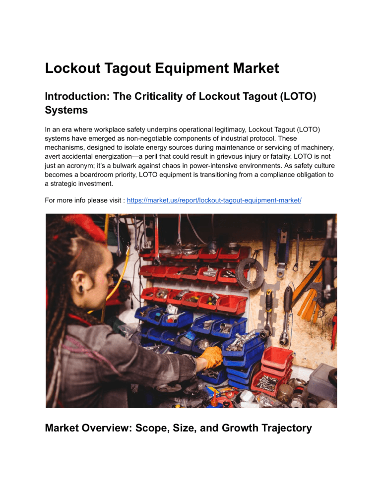 Lockout Tagout Equipment Market Analysis & Growth Forecast