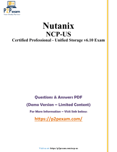 Nutanix NCP-US Exam Questions & Answers (Demo)