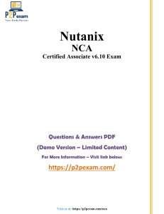 Nutanix NCA v6.10 Exam Questions & Answers (Demo)