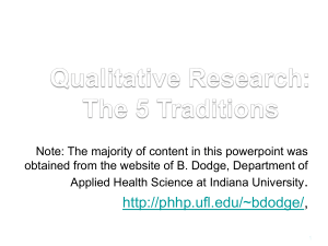 Qualitative Research Methods: 5 Traditions Overview
