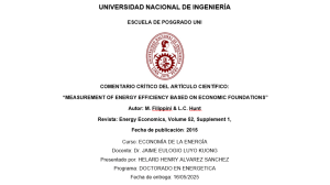 Eficiencia Energ&eacute;tica: Comentario sobre Fundamentos Econ&oacute;micos