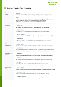 Options Trading Plan Template