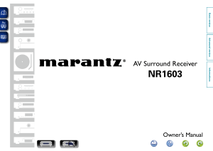 Marantz NR1603 AV Surround Receiver Owner's Manual | Setup & Use