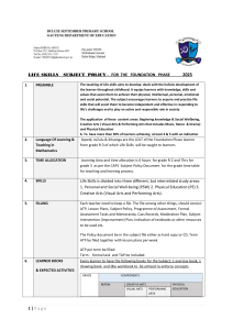 Life Skills Subject Policy - Foundation Phase