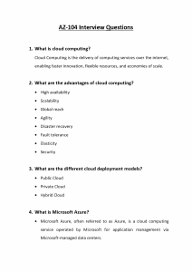 AZ-104 Interview Questions: Cloud Computing & Azure