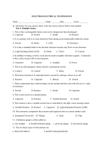 Electro-Electrical Technology Test: Components & Circuits
