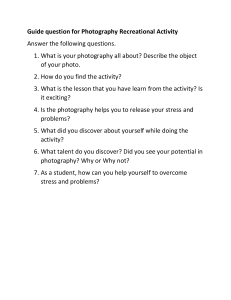 Photography Recreational Activity Guide Questions