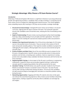 PE Exam Review Course: Strategic Advantages & School of PE