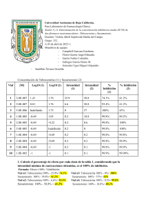 Determinaci&oacute;n IC50: Informe de Laboratorio Tubocurarina y Suxametonio