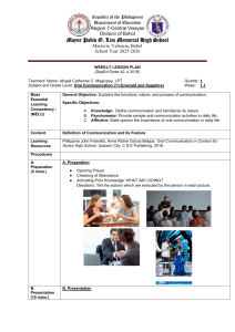 Oral Communication Lesson Plan: Definition & Nature