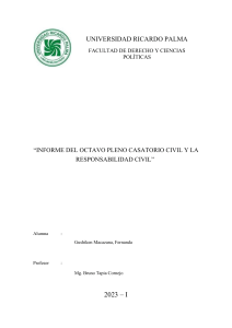 Octavo Pleno Casatorio Civil: Responsabilidad Civil