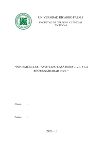 Octavo Pleno Casatorio Civil & Responsabilidad Civil