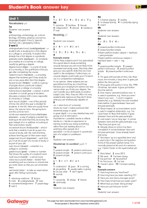 Student's Book Answer Key - English Language Learning