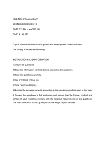 Economics Case Study: South Africa's Economy & Money History