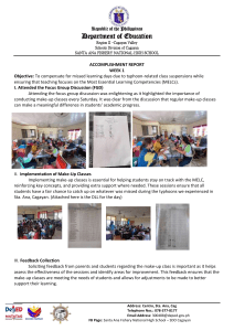 Accomplishment Report: Make-Up Classes After Typhoon