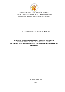 Fibra Calotropis Procera em Tese de Eletrofloculação