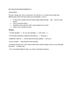 Solving Equations Numerically: Approximation & Iteration