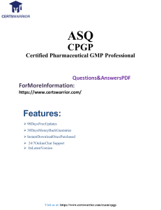ASQ CPGP Exam Questions & Answers PDF