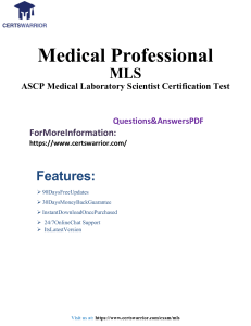 MLS ASCP Exam Questions & Answers PDF