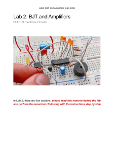 BJT and Amplifier Lab: Electronics Circuits Experiment