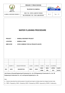 Water Flushing Procedure - Karbala Refinery Project