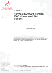 Normes ISO 9000:2000 - Un nouvel &eacute;tat d'esprit