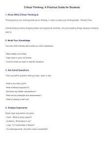 Critical Thinking: A Practical Guide for Students