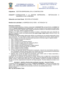 Formaci&oacute;n de Empresa Constructora en Per&uacute;: Tarea