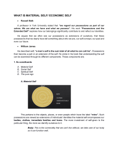 Material Self & Economic Self: Lecture Notes