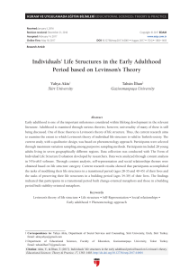 Levinson's Life Structures in Early Adulthood: A Turkish Study