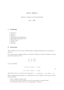 Linear Algebra Lecture Notes