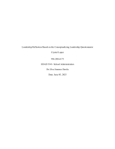 Leadership Reflection: Relationships & Process