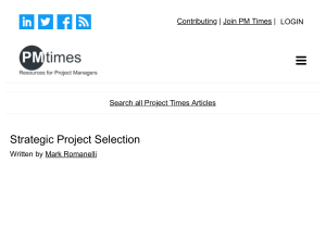 Strategic Project Selection Techniques for Project Managers